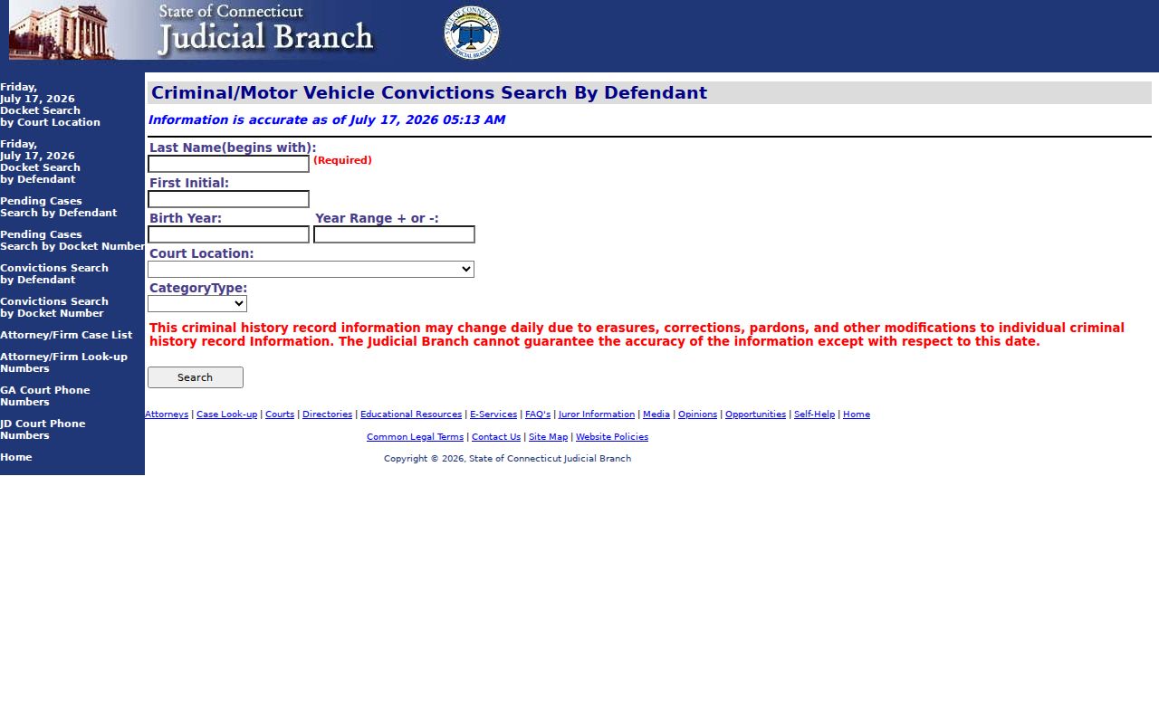 Meriden criminal court conviction search