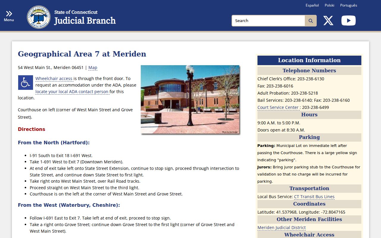 Meriden GA 7 criminal courthouse information